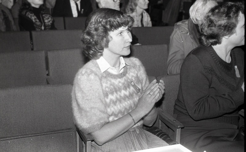 Eesti Riikliku Meremuuseumi 50. aastapäevale pühendatud teaduskonverents Tallinna Mereklubis (Uus-Sadama 14) : vaade konverentsisaali. Esiplaanil Kaia Varrak (Kultuuriministeerium)
30.01.1985