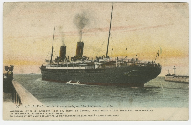 Prantsuse transatlantiline lainer  "La Lorraine" Le Havre'i sadamas