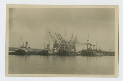 "Jaan Poska", "Jüri Vilms", "Tasuja" ja jäämurdja "Suur Tõll" Tallinna sadama Läänemuuli ääres  duplicate photo