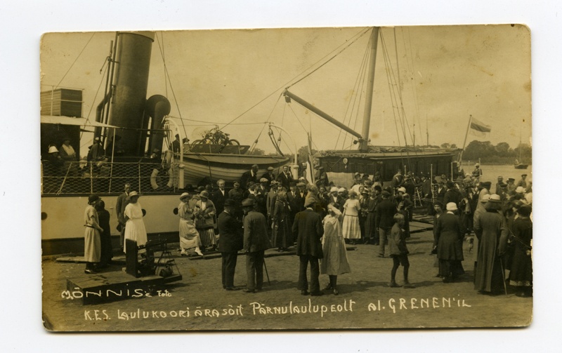 K.E.S. laulukoori ärasõit Pärnu laulupeolt aurulaevaga "Grenen"