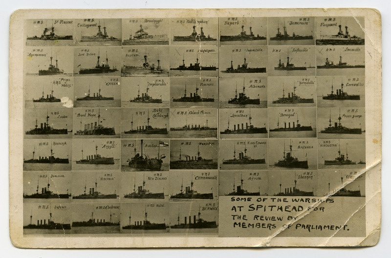 Briti kuninglikud sõjalaevad. 43 postmargi suurust Inglise sõjalaeva fotot.
