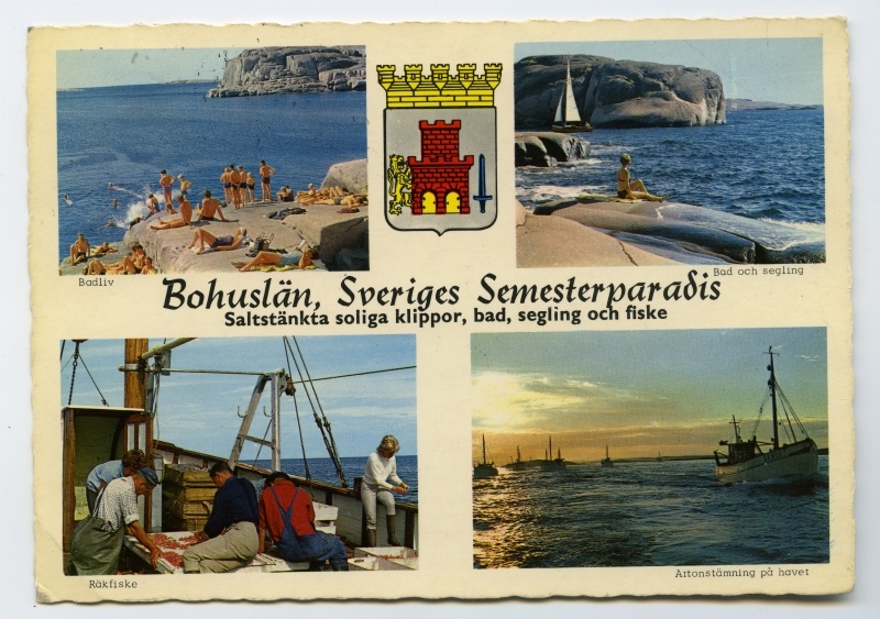4-väljaline postkaart Bohusläni vaadetega