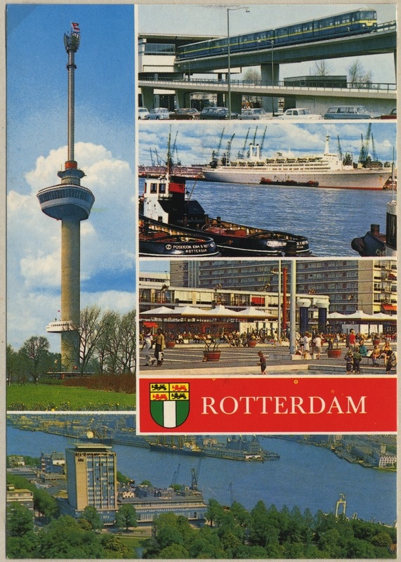 5-väljaline postkaart Rotterdami vaadetega