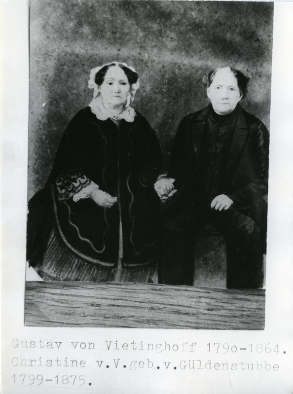 Gustav Friedrich von Vietinghoff abikaasa Christine Karoline Elisabethiga