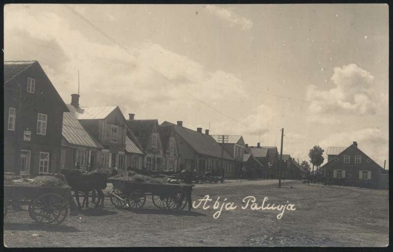 fotopostkaart, Halliste khk, Abja-Paluoja, Pärnu tee, turuplats, u 1928