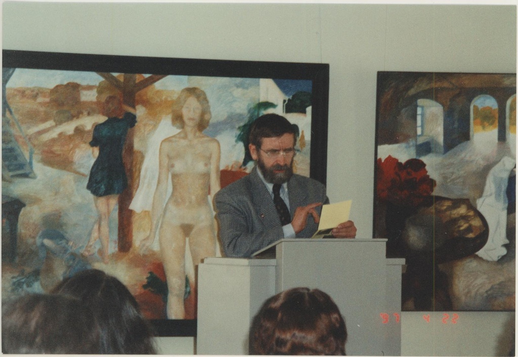 Konverents "70-ndate aastate kunst. Rujaline roostevaba maailm" Kivisilla Pildigaleriis 22.04.1997. Ettekandja Heinz Valk