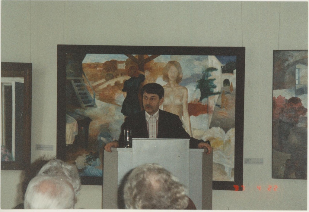 Konverents "70-ndate aastate kunst. Rujaline roostevaba maailm" Kivisilla Pildigaleriis 22.04.1997. Ettekandja Jüri Hain