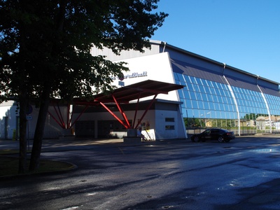 Kastani Arena - Rakvere Spordihall that is home to basketball club Rakvere Tarvas and volleyball club VK Rivaal (Grossi Toidukaubad) rephoto