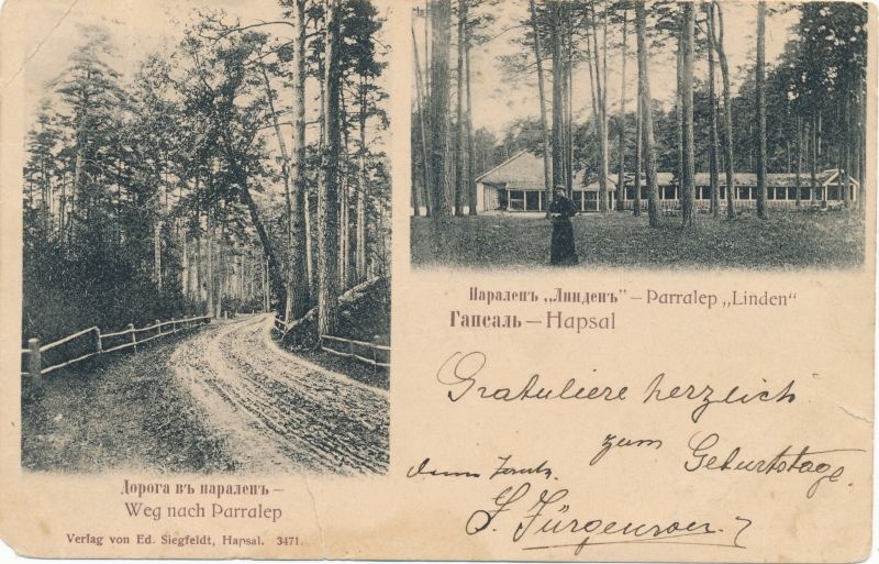 Postkaart Paralepa tee ja kõrts Haapsalus
