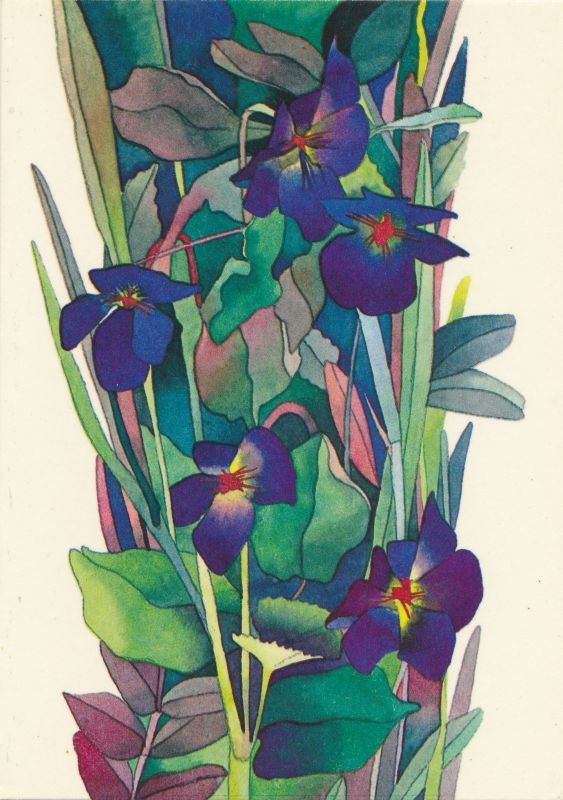 Postkaart. Kunstnik R.Lukk 1984. Haapsalu keskraamatukogu kutse kohtumisele Rein Hanson`iga 24.aprillil 1986.