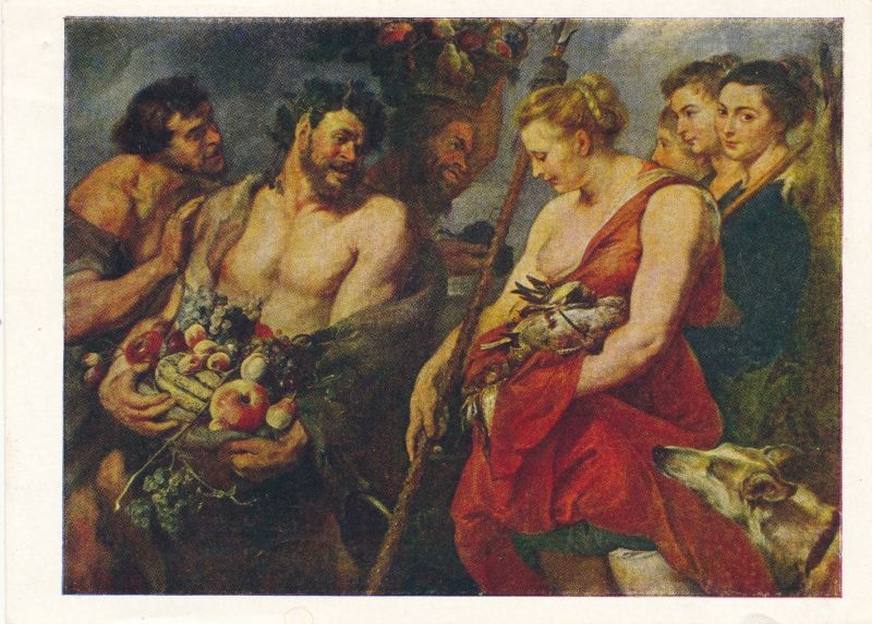 Kunstipostkaart P.P. Rubens, Diana saabumine jahilt