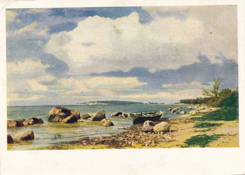 Kunstipostkaart E.E. Dücker, Merekallas, uusaasta õnnitlusega