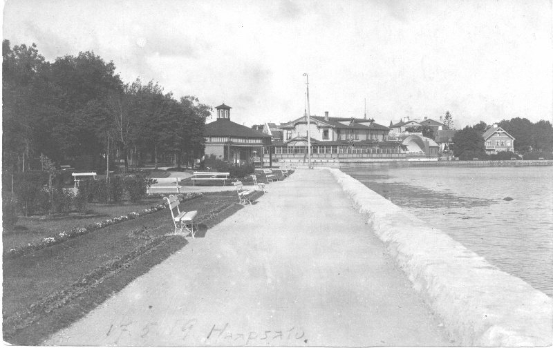 Postkaart. Suur Promenaadi vaade Aafrika kaldalt Kuursaali suunas umb 1915