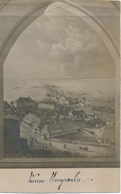 Foto. Vaade Haapsalu Holmile. u. 1830.a. Mustvalge.  duplicate photo