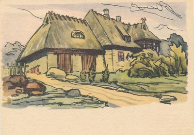 Postkaart. Ants Laikmaa majamuuseum Taeblas. 1960.  duplicate photo