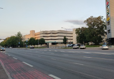 View of Tallinn City Court building on Liivalaia Street. rephoto