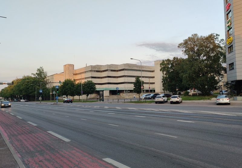 View of Tallinn City Court building on Liivalaia Street. rephoto