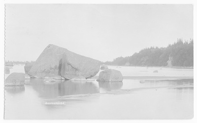 Fotopostkaart. Suured kivid Rannamõisas.  duplicate photo