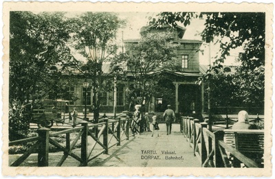 Vaade Tartu jaamahoonele linna poolt, 1920. aastad.  duplicate photo