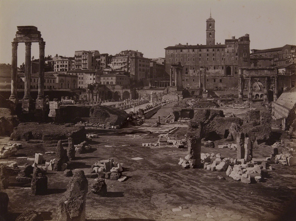 216. Roma - Foro Romano con il Tempio di Castore e Polluce e la Basilica Giulia