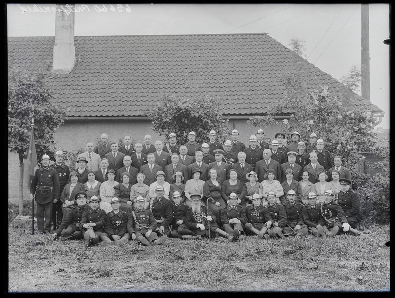 negatiiv, Viljandi tuletõrje, grupp, foto J. Riet, 63660, 1935