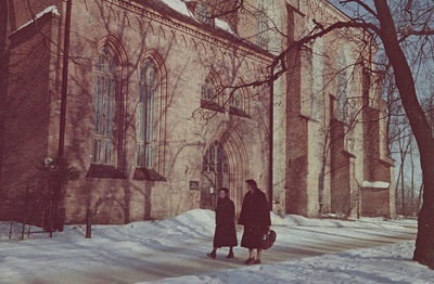 Tartu ülikooli teaduslik raamatukogu. Välisvaated. Veebruar 1958. a.  similar photo