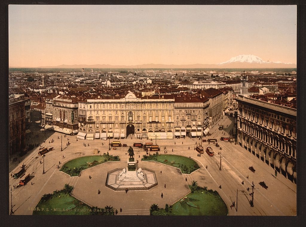 [panorama from the cathedral, Milan, Italy] (Loc)