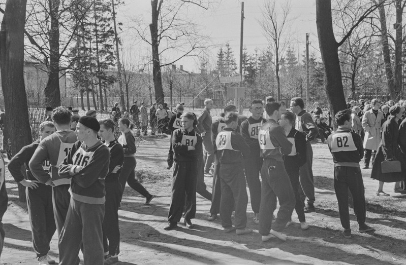 Tartu ülikooli jooksukross Tähtvere pargis. Mai 1959. a.