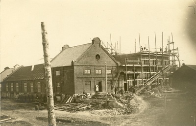 Abja Linavabrik. Linaseemnest õli pressimise ja värnitsa valmistamise osakonna ehitamine  similar photo