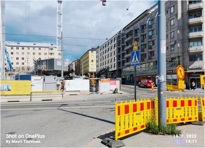 Höyryjyrä ja työlläisiä. Toinen Linja 7. rephoto