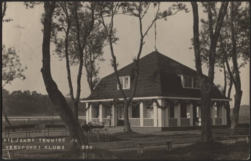 fotopostkaart, Viljandi, tennise- ja veespordiklubi, avamine, 28.07.1924, foto J. Riet