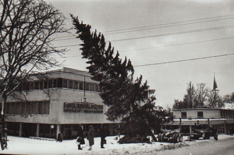 Jõulukuuse paigaldamine Põlvas