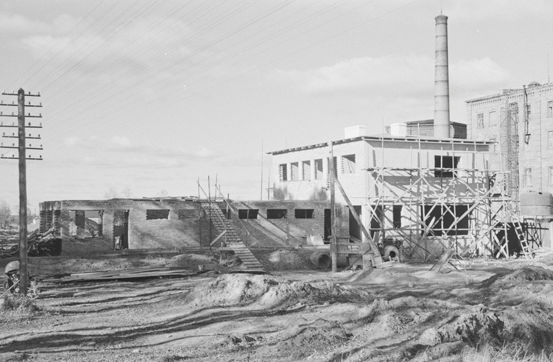 Tartu ülikooli siseujula ehitus Tähtvere pargi juures. 14. oktoober 1959. a.