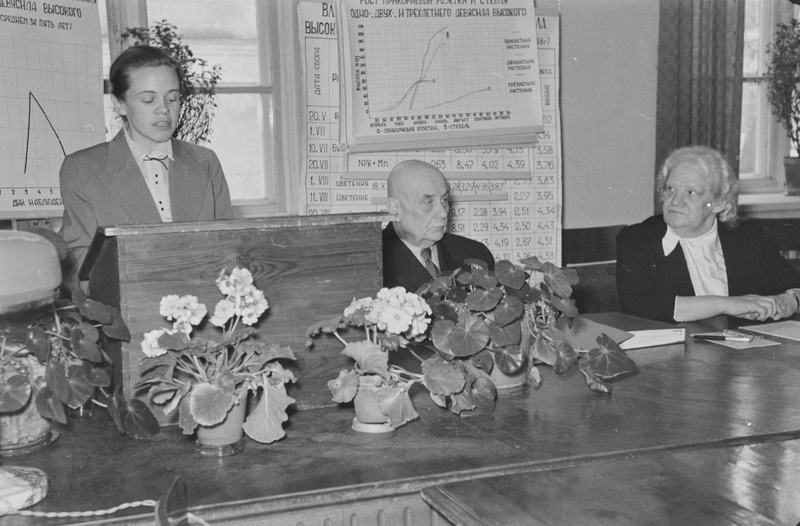 R. Buiko, P. Smoljanskaja ja Sarapuu väitekirja kaitsmine 14. aprill 1961. a.