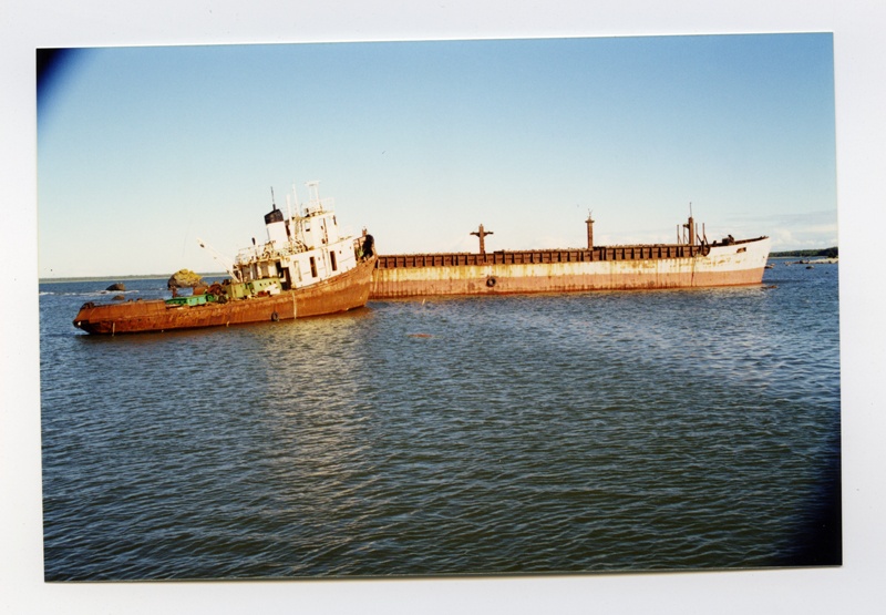 Ferry and tower in the harbour of Nõva