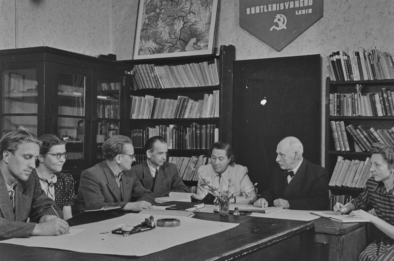 Tartu ülikooli eesti keele kateeder 1952. a. Akadeemik professor Johannes Voldemar Veski, akadeemik Paul Ariste