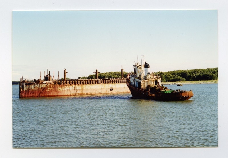 Ferry and tower in the harbour of Nõva