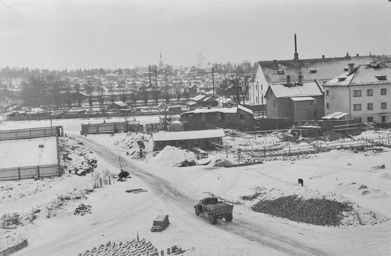Tartu ülikooli staadioni ehitus. Sügis 1956. a.