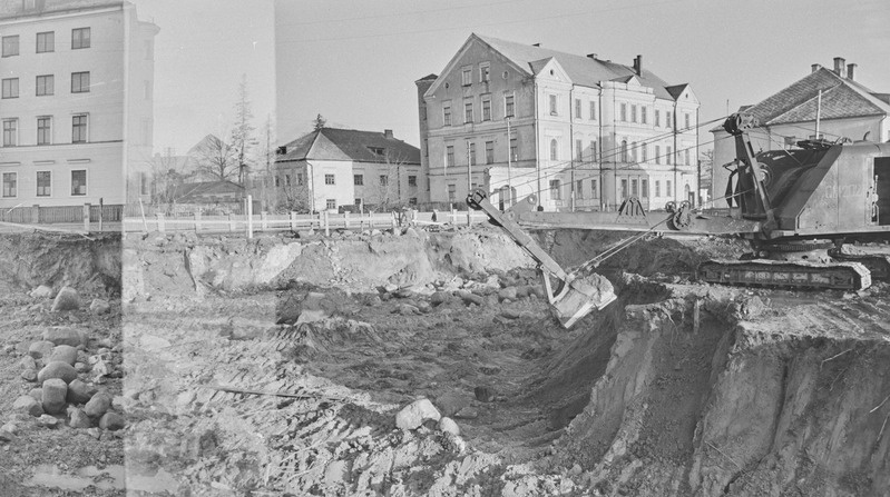 Tartu ülikooli Pälsoni t. ühiselamu ehitus. 28. november 1957. a.