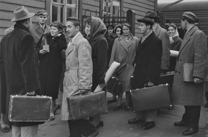 Soome ametiühingu delegatsioon Tartu ülikoolis. 13. september 1957. a.