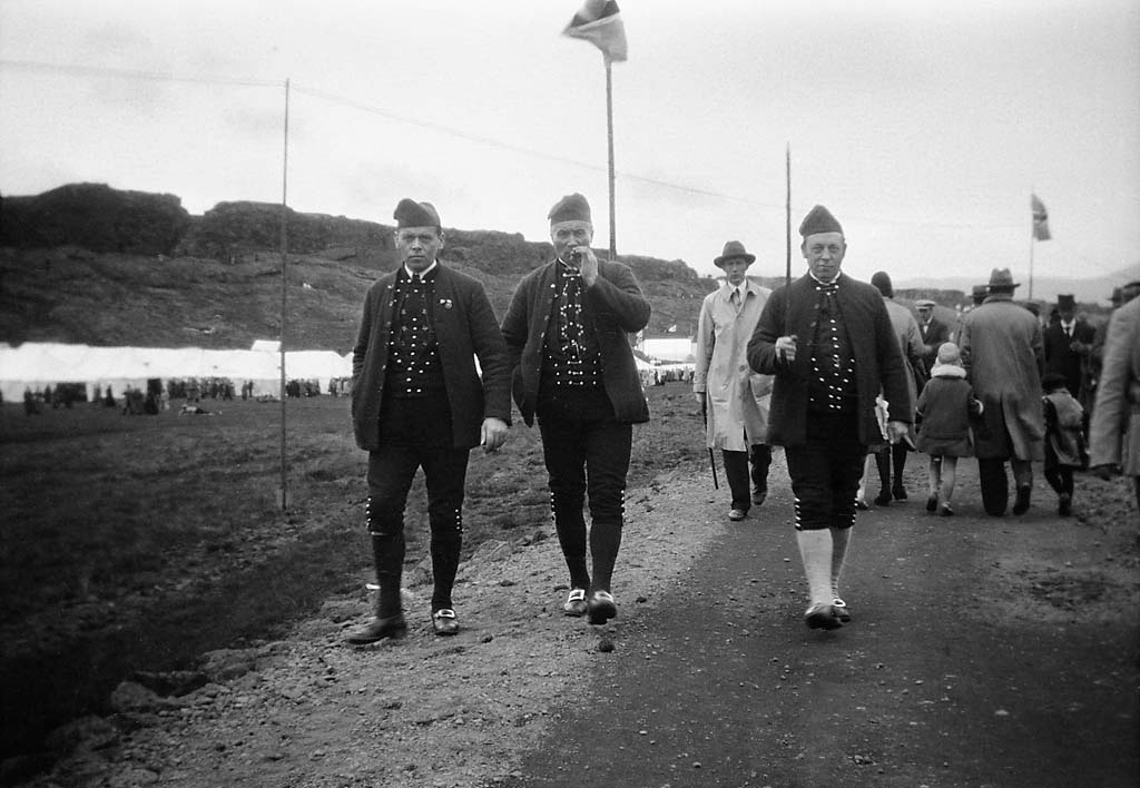 Three men from the Faeroe Islands, Thingvellir, Iceland