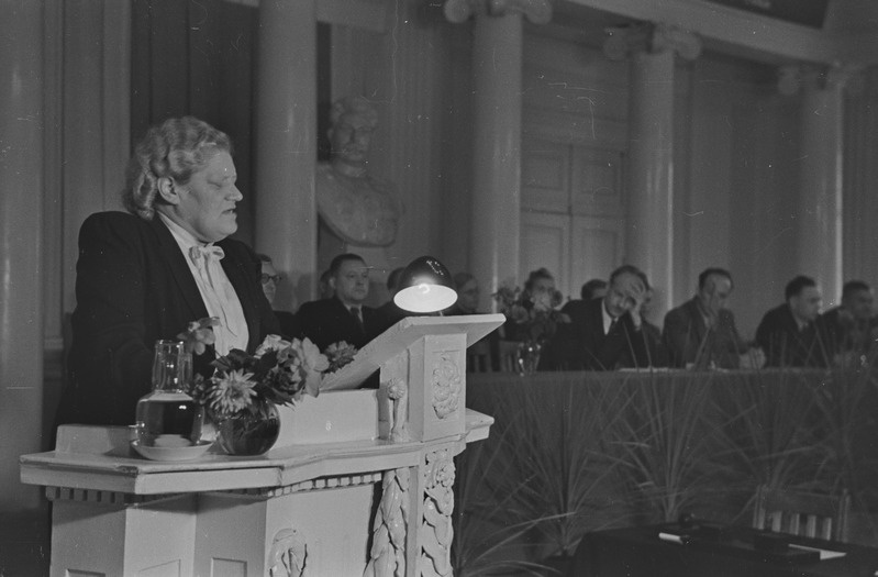 Rahu kaitsel. Allkirja annavad professor Toomingas(?), professor Eduard-Gustav Aunap ja professor Paul Ariste. 1951. a.