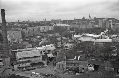 Paberivabrik ja kesklinna vaade Dvigateli elamu tornist Tõnismäe ja vanalinna suunas  similar photo