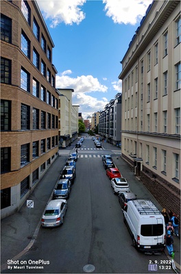 Näkymä Ruoholahden sillalta Porkkalankadulta kaakkoon, Köydenpunojankadulle rephoto