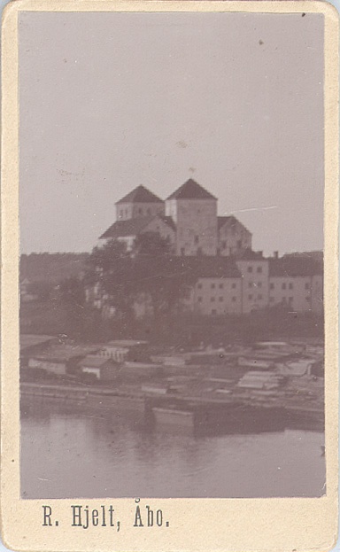 Vy från östra åstranden mot Åbo slott.