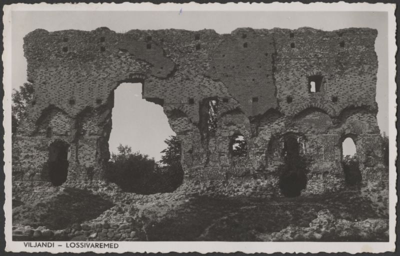 fotopostkaart, Viljandi, Kaevumägi, Suurmüür, u 1920, foto Hallikas & Teng