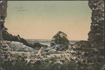 trükipostkaart, Viljandi, Kaevumägi, läbi Suurmüüri avause, järv, u 1905, Verlag von E. Ring  duplicate photo