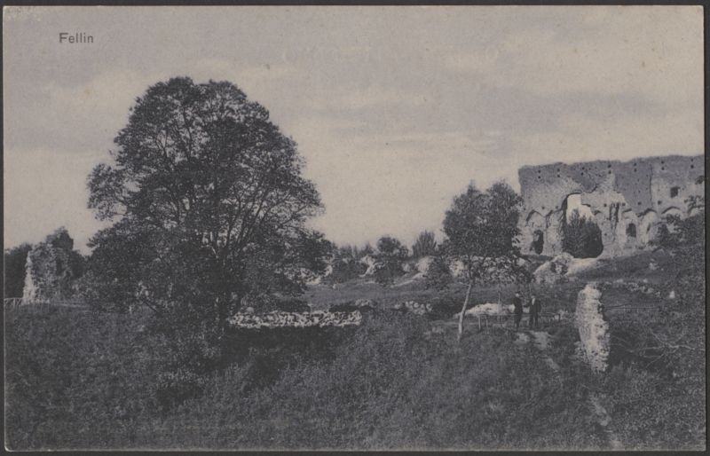 trükipostkaart, Viljandi, Kaevumägi järve poolt, mehed, u 1905