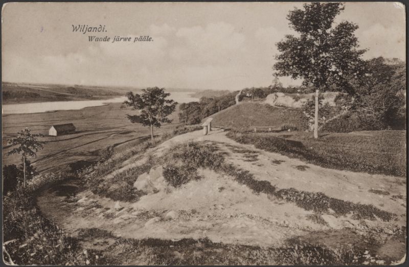 trükipostkaart, Viljandi, II Kirsimägi, järvepoolne osa, järv, Kaevumägi, u 1912, H. Leokese kirjastus (Wiljandi)