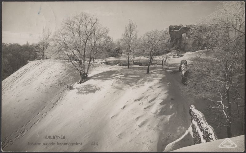 fotopostkaart, Viljandi, Kaevumägi, II Kirsimäe järvepoolse osa poolt, u 1920, foto J. Riet